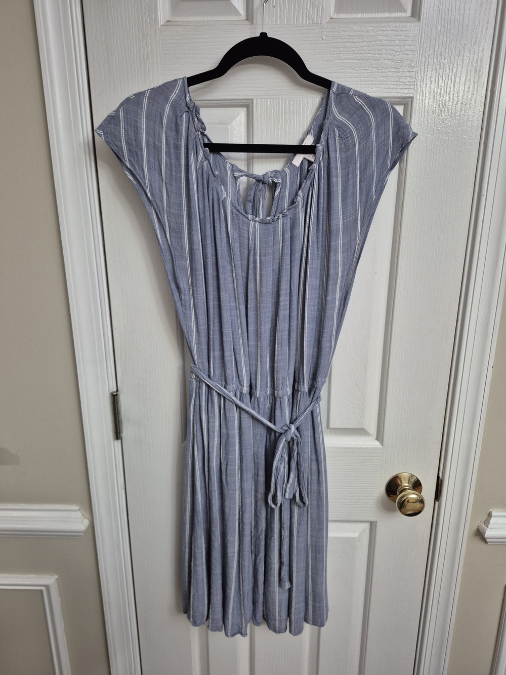 LC Lauren Conrad Blue White Stripe Tie Back Midi Dress XXL